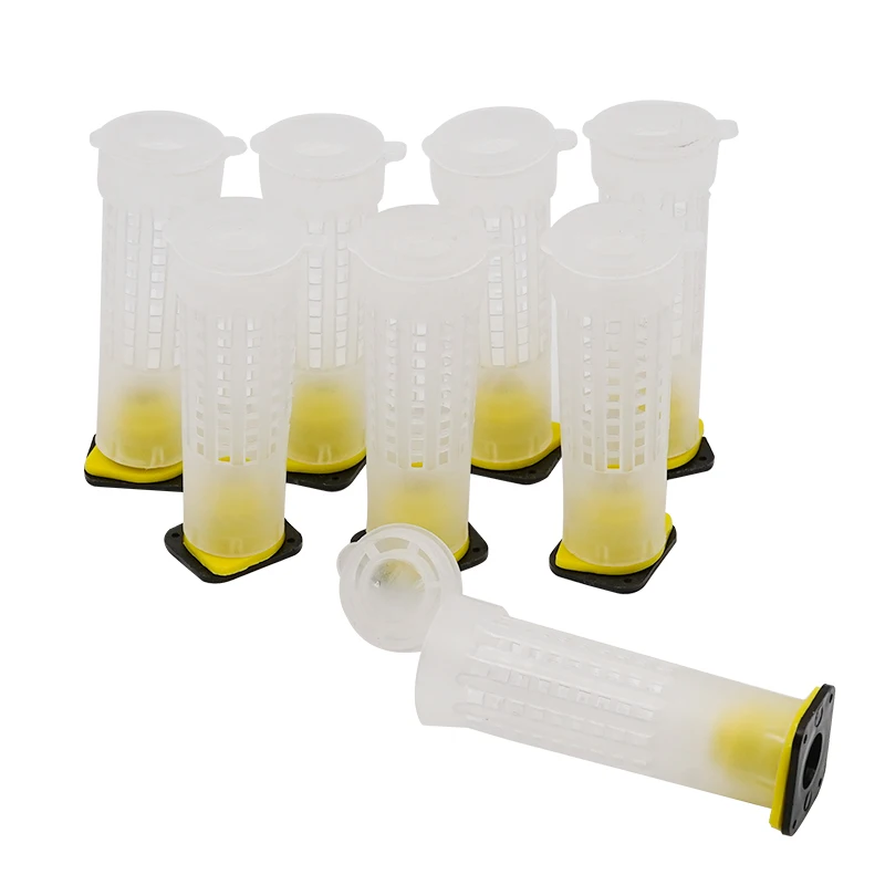 

200PCS Beekeeping Bee Plastic Queen Rearing Cage Cup Box Protection Cover Catcher Protective Base Bees Tools Supplies Equipment