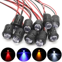 10 pcsset 12v 10mm pre wired constant led ultra bright water clear bulb cable 20cm prewired led lamp c1