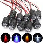 10 шт.партия 12V 10mm Pre-проводная постоянная светодиодная сверхъяркая водяная прозрачная лампа кабель 20cm Предварительно смонтированные Светодиоды Светодиодная лампа C1
