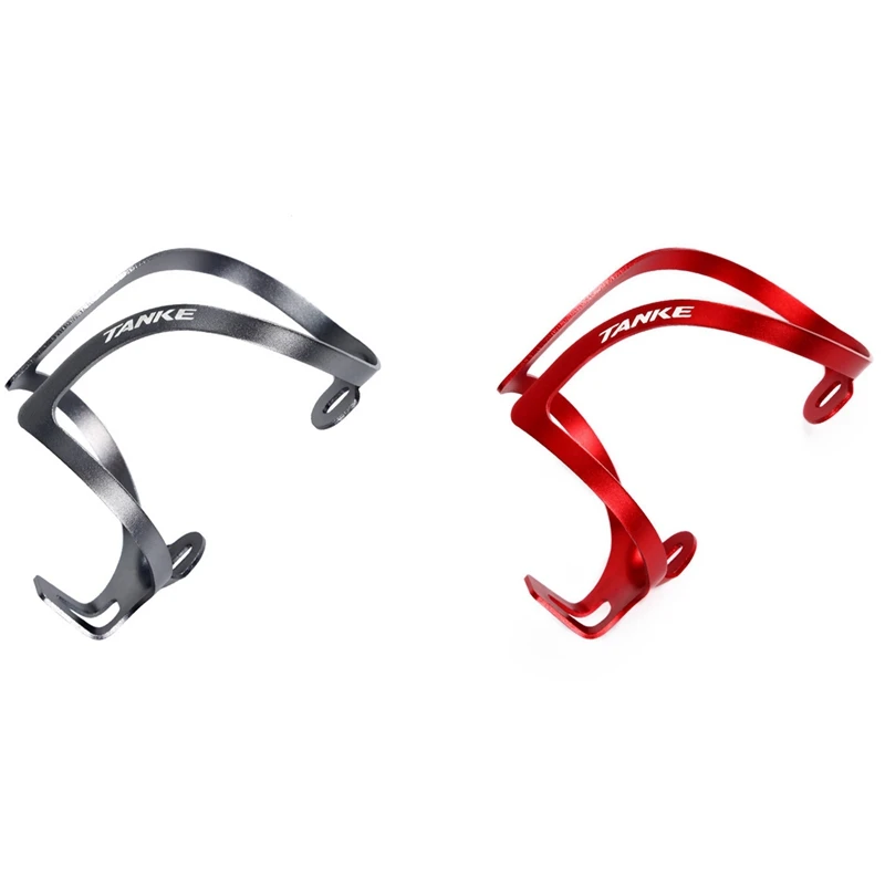 

2Set TANKE Bike Bottle Cage Ultralight Aluminum Alloy Water Holder Cycling Accessories For MTB Road Bicycle Red & Silver