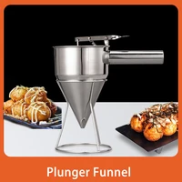 plunger funnel with funnel drip cream sauce stand small octopus balls tool with rack baking cupcake donut baking kitchen tool