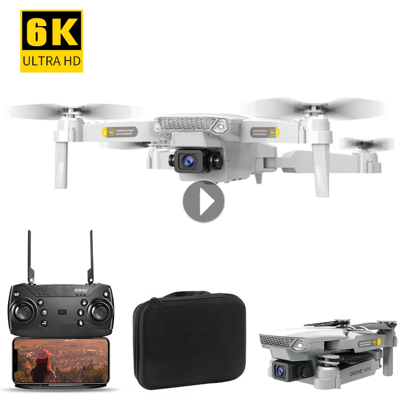 

RC Mini Drone 4K 6k HD 1080P Wide Angle Camera WIFI FPV Aerial Photography Helicopter Foldable Dual Camera Quadcopter Toys