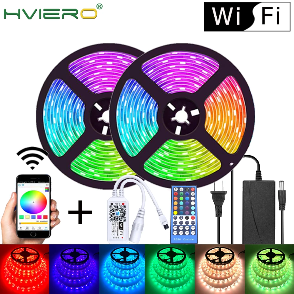 Светодиодная RGB лента SMD 5050 RGBW/RGBWW с Wi Fi 5 м 10 12 В постоянного тока + пульт