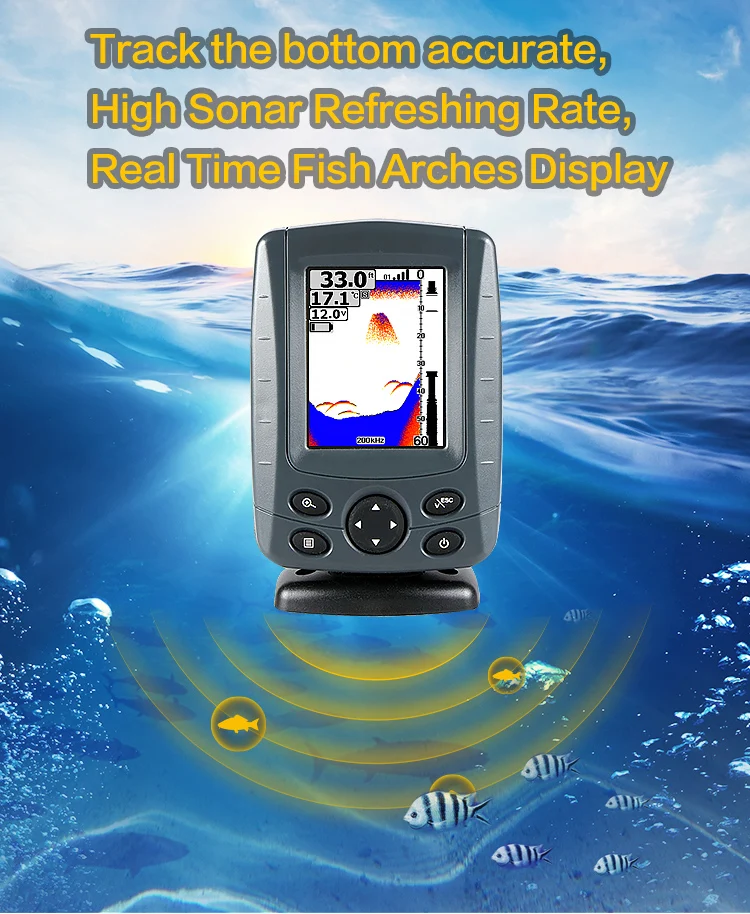 Phiradar FF688W-BG беспроводной 800 м гидролокатор рыболокатор Baitboat эхолот цветной ЖК-пульт дистанционного управления