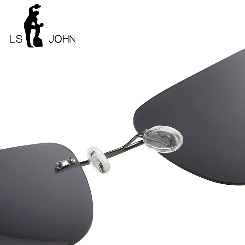 Мужские и женские очки без оправы LS JOHN поляризационные солнцезащитные из