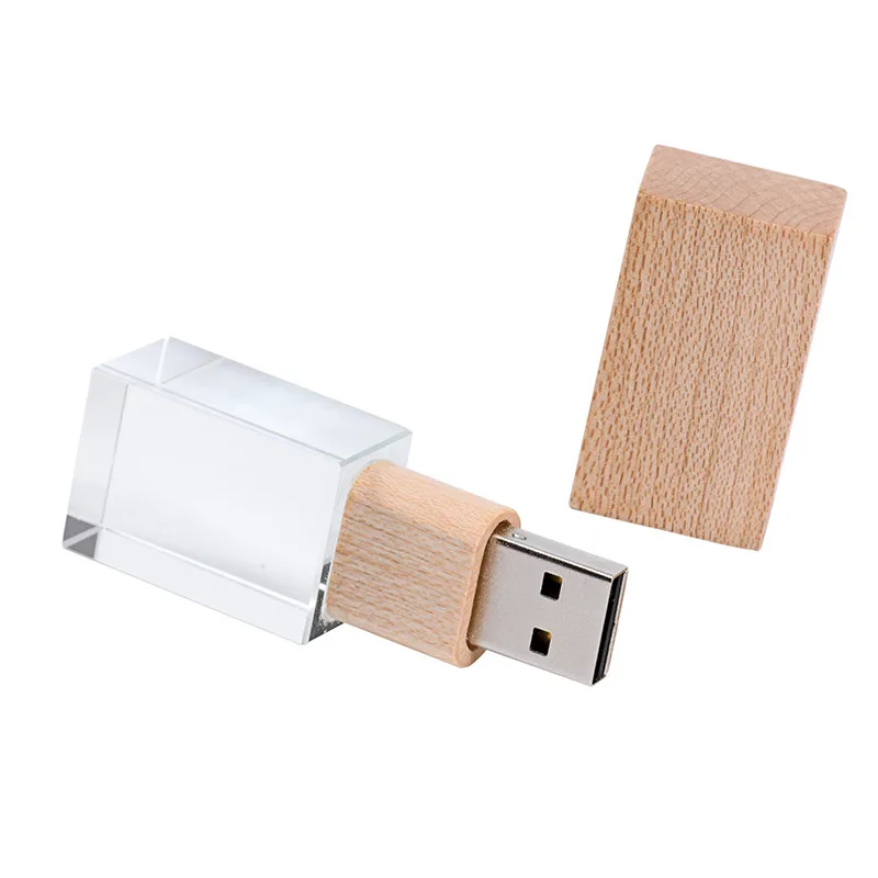 Стильный Креативный USB флеш-накопитель JASTER с логотипом на заказ, 4 ГБ, 8 ГБ, 16 ГБ, 32 ГБ, 64 ГБ, usb-накопитель для фотосъемки - Цвет: maple with crystal