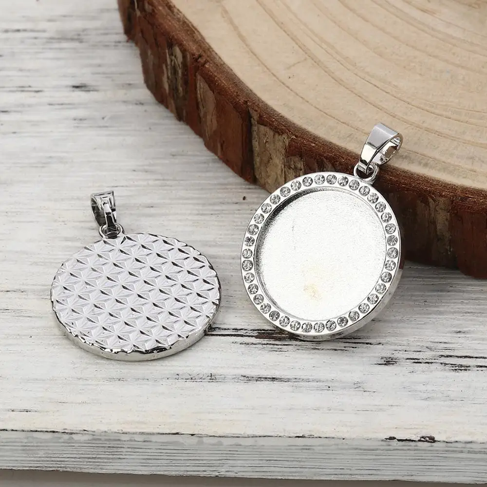 DoreenBeads модные подвески из сплава цинка круглые Серебристые настройки кабошона