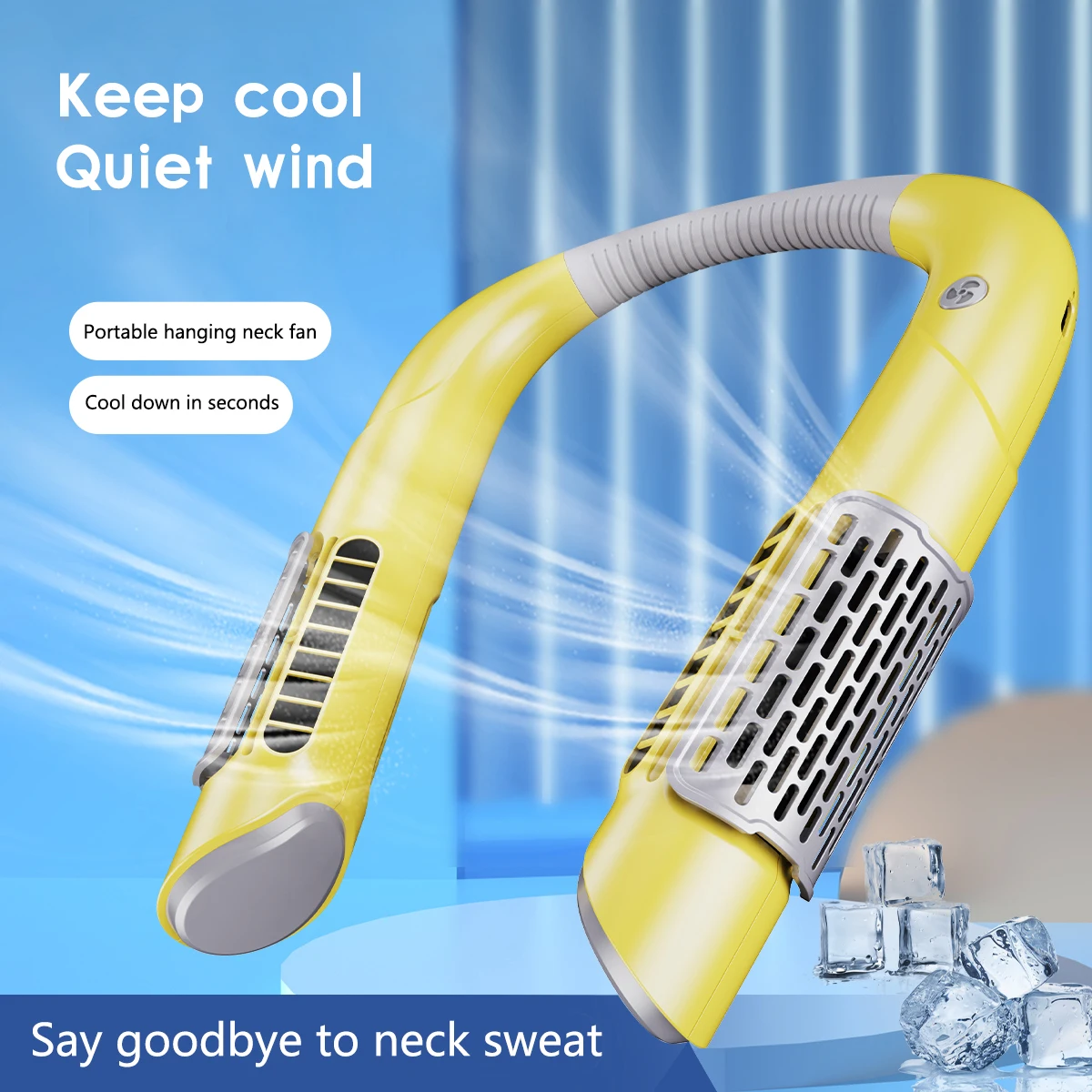 

Xiaomi Hanging Neck Fan Portable Bladeless Cross Flow Fan USB Rechargeable Leafless Air Cooler Cooling Wearable Neckband Fan