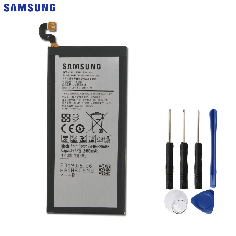 SAMSUNG оригинальный аккумулятор EB BG920ABE для Samsung GALAXY S6 G9200 G9208 G9209 G920F G920I G920 G920V G920T G920P