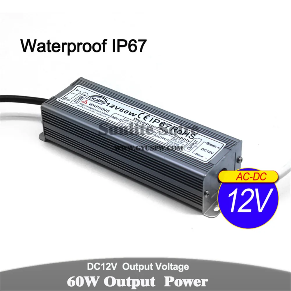 Водонепроницаемый источник питания DC 12V 24V 24W 60W 72W 100W 120W 150W 200W 250W 300W трансформаторы 220V AC к DC12V DC24V наружный SMPS