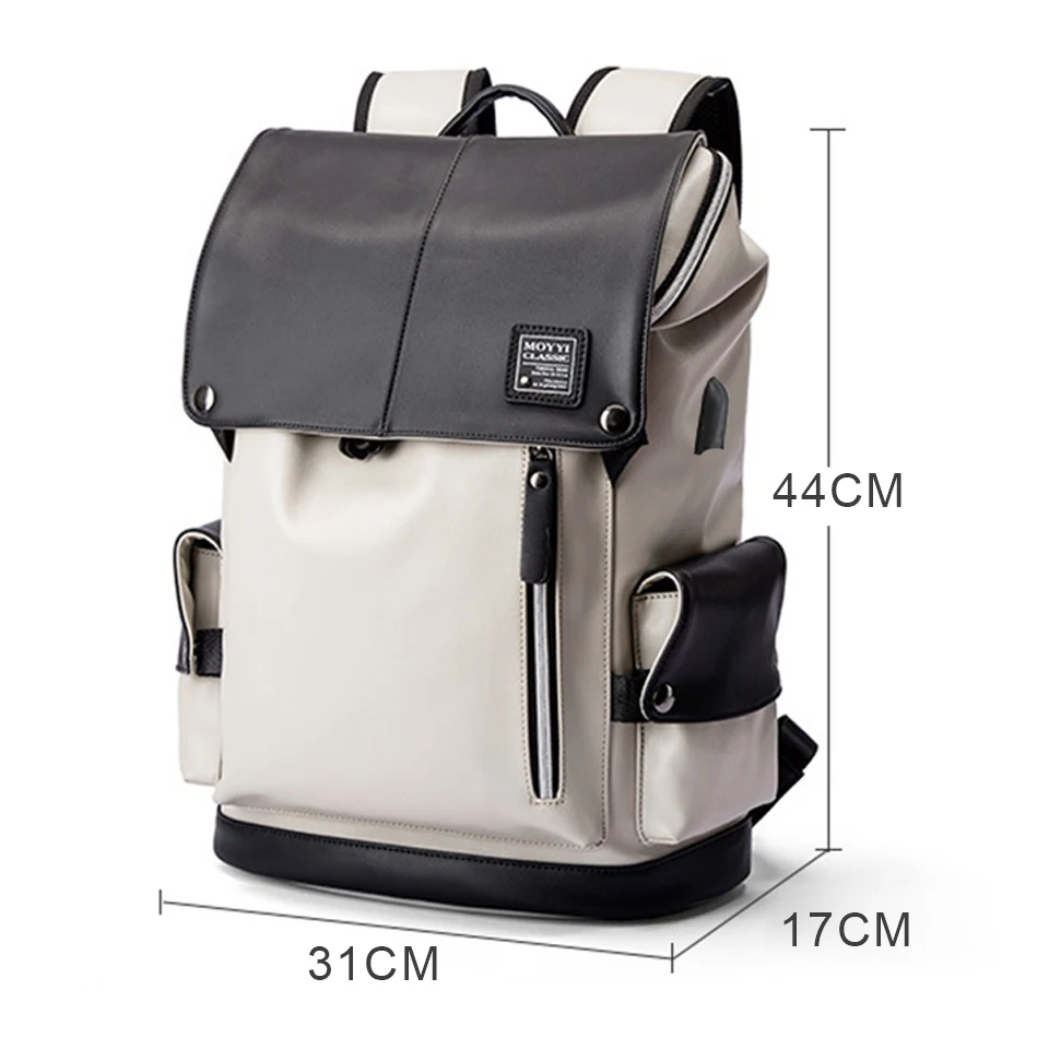 Кожаный рюкзак из искусственной кожи Модный женский мужской водонепроницаемый с