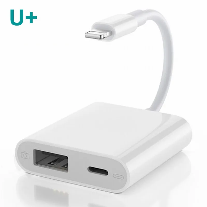 Upgraded Version Для перехода от разъема Lightning к цифровая usb-камера OTG передачи данных разъём кабельный переходник высокого Мощность 500mA для iPad mini 2/3/4 Air iPhone X XR XS Max 8 - Цвет: Upgraded Version