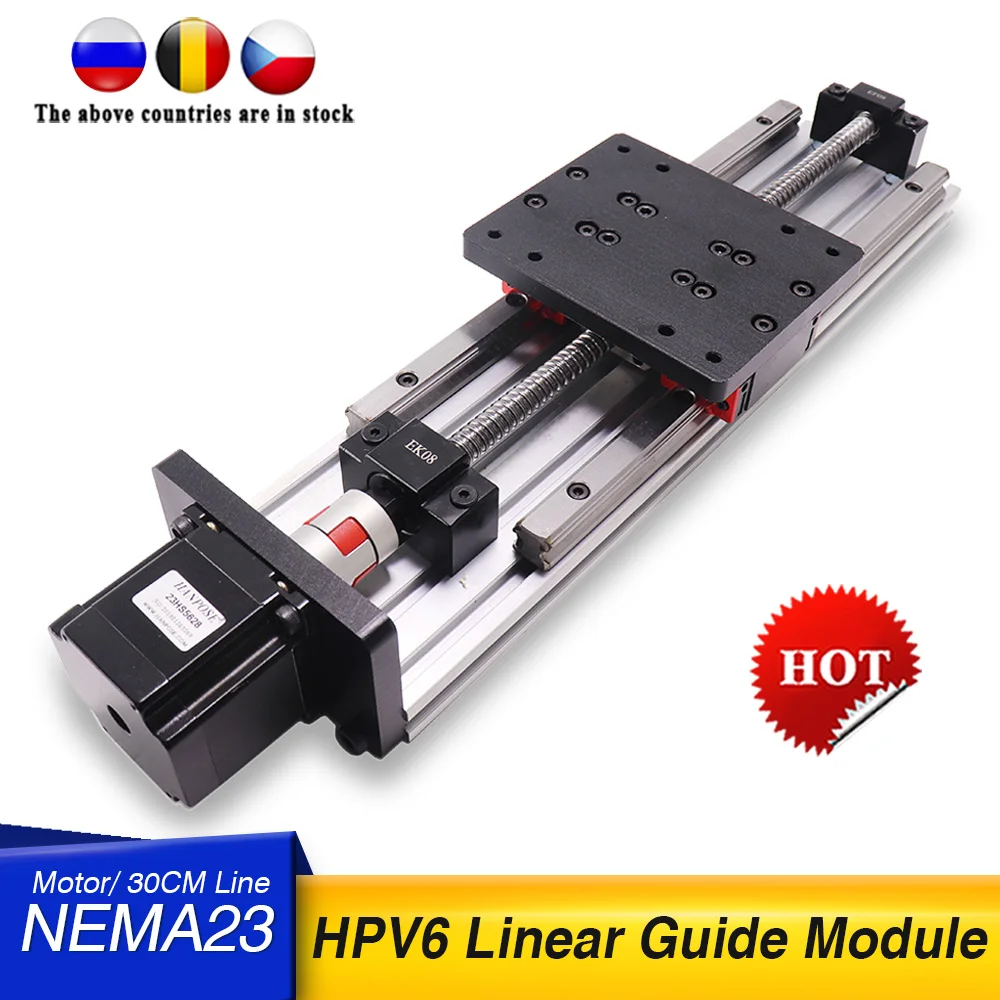 

HPV6 NEMA23 ball screw SFU1204 with Linear Guides HGH15 HIWIN same size with 2.8A stepper motor for CNC 3D printer