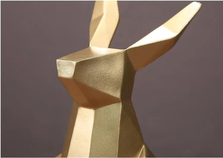 Европейские, полимерные геометрические Lucky Rabbit маленькие украшения, открывающие подарки на новоселье, домашняя мебель, гостиная/офис, Ремесла, Декор