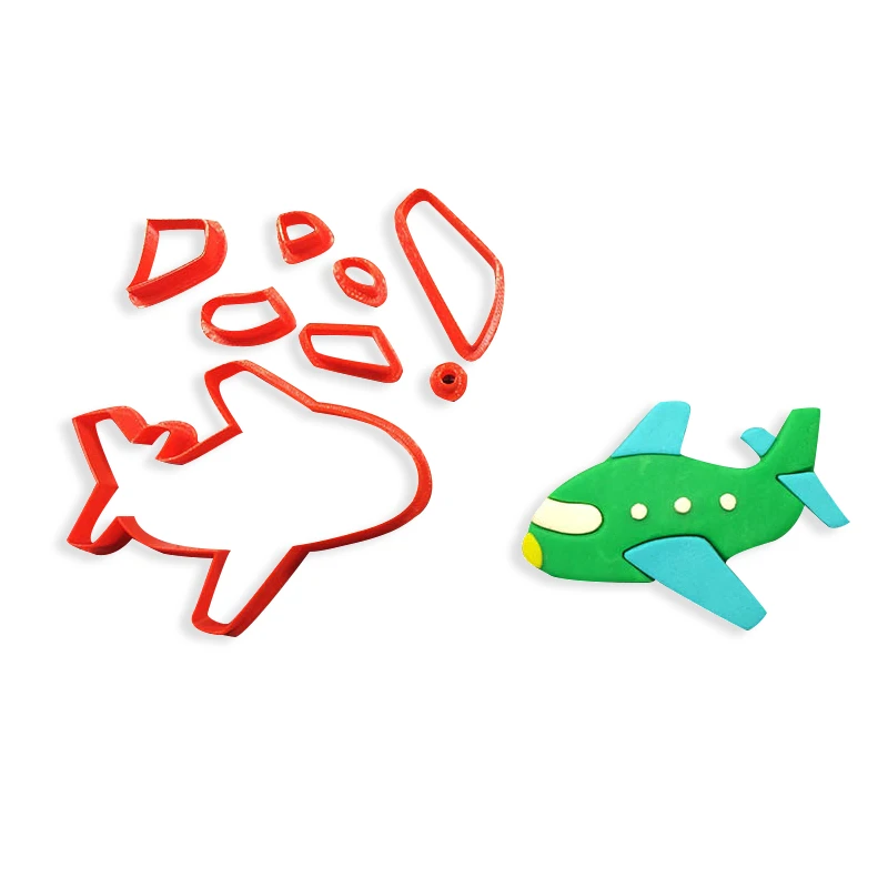 

Traffic Tools Airplane Cookie Cutter Set Fondant Cutter Custom Made 3D Printed Fondant Cake Decorating Tools Cookie Molds