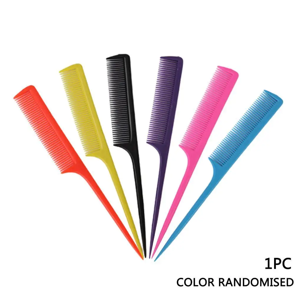 

1Pcs Plastic Fine-tooth Comb Anti-static Sharp Tail Comb Hair Style Rat Tail Draw Point Carbon Fiber Comb Hair Styling Tool