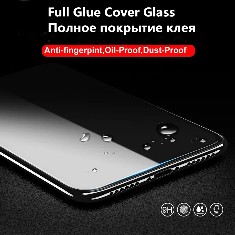 Protector de pantalla para Motorola Moto G8 Play, cubierta completa de cristal templado con pegamento para Moto G8 Play, cristal para Motorola G8 Play, 2 uds.-3