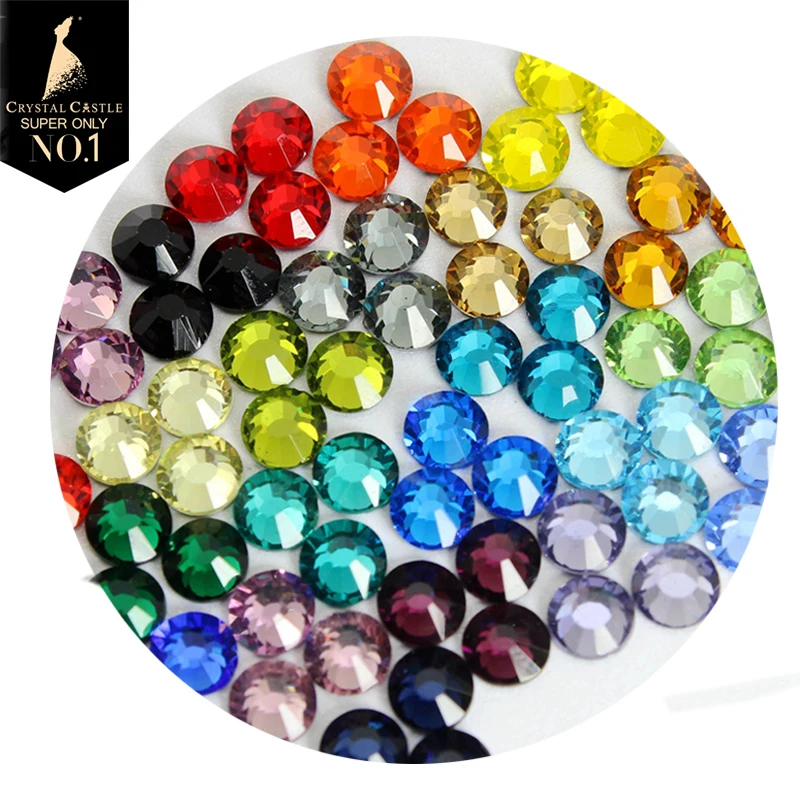 Хрустальный замок горячей фиксации Стразы 5A Mix 4 цвета камни Делюкс драгоценные с