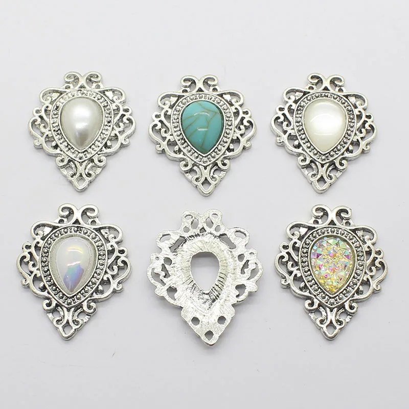 

The New10 pcs / lto34 * 28mm Metal Alloy water drop Mixed material jewelry accessories suitable for women's clothing All-matchJe