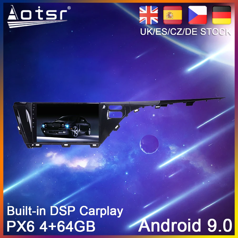 Автомобильный Радио плеер Android 10 PX6 gps навигация для Toyota Camry 8 2017 2018 + Автомагнитола