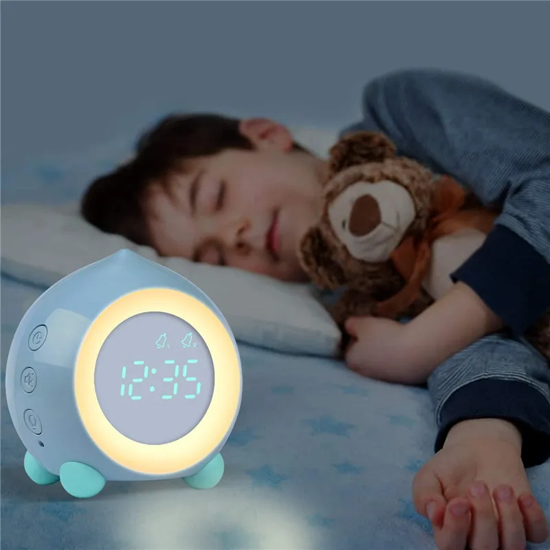 

Kids Smart Alarm Clock bluetooth Function 7 Colors Changing Bedroom Student Wake Up Digital Display Table Clock Sleep Timer