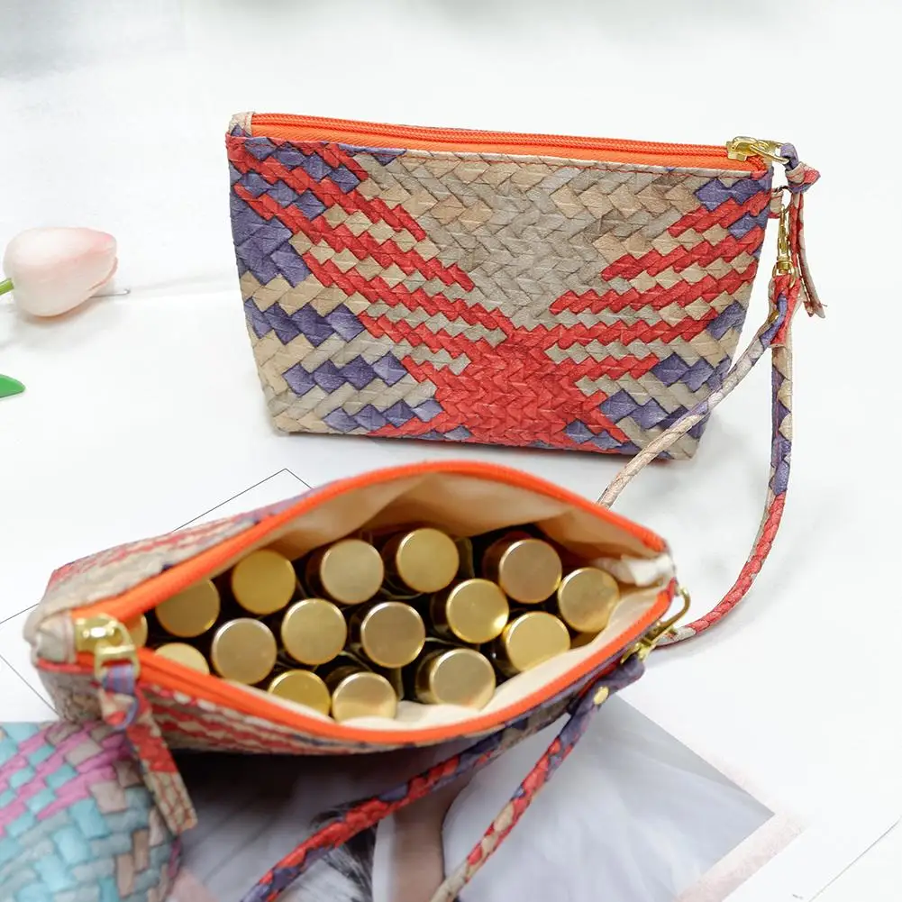 Цветная тканая ПУ сумка для эфирного масла 10 мл Портативная хранения шаровая