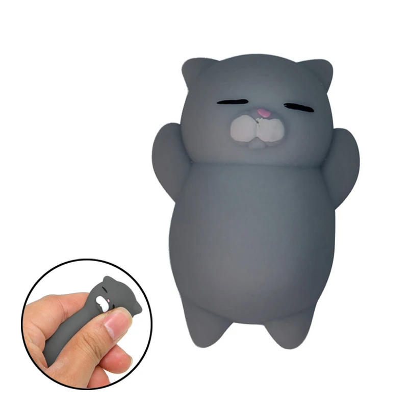 Divertido de goma lindo gato de dibujos animados de alivio de estr&eacute;s pelota fidget juguete Reino Unido Squishy Animal lindo juguete antiestr&eacute;s regalo para chico Juguetes-2