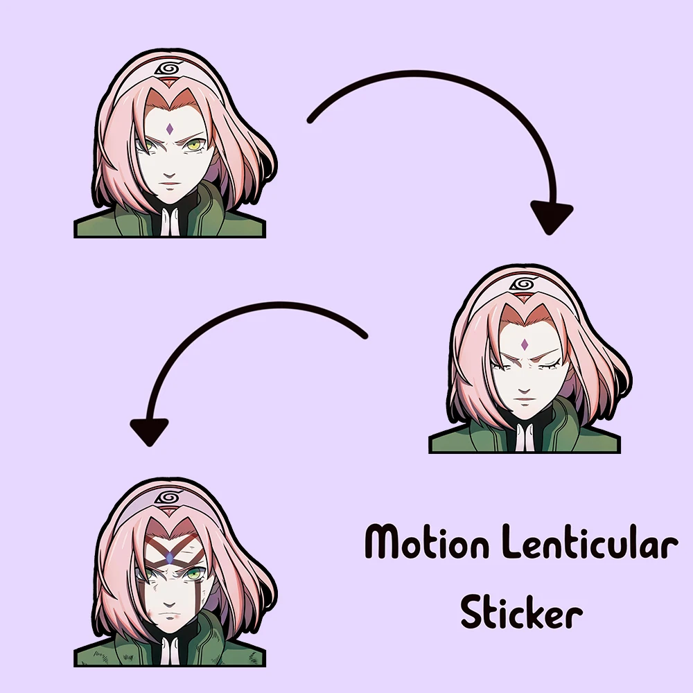 

Haruno Sakura Motion Sticker Anime Moving Car Sticker Waterproof Decals for Cars,Laptop, Refrigerator, Etc