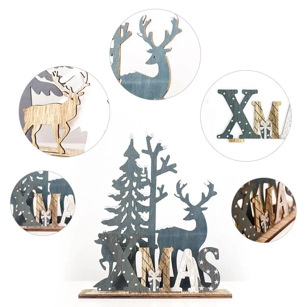 Олень Рождественское дерево настольная деревянная личность украшения