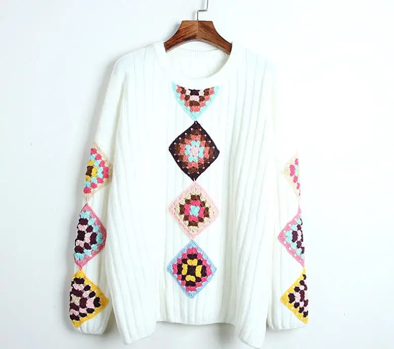 

1029 2020 Autumn Free Shipping Crew Neck Long Sleeve Sweater Pullover Fashion Womens Clothes Black White DL