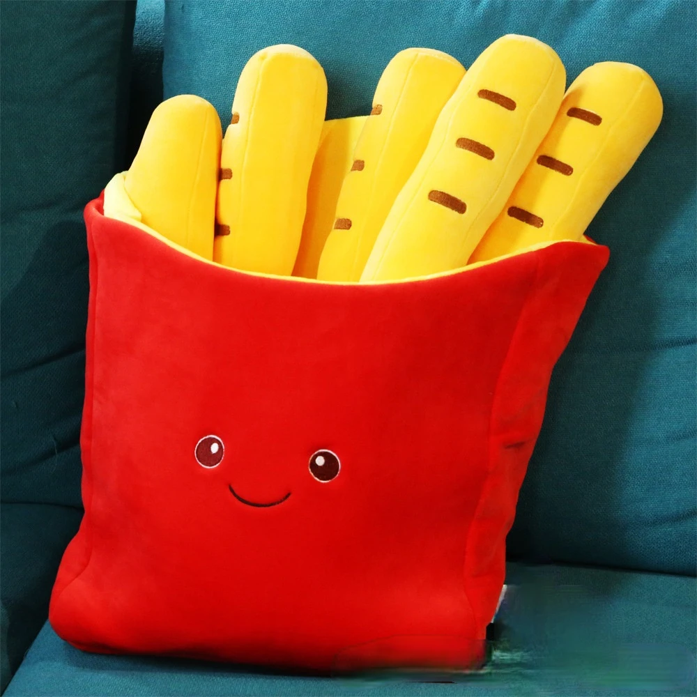 

Funny creative simulation hamburger fries snack pillow creative plush toys funny plush anime plushie