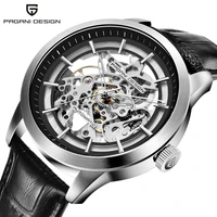 pagani design brand hot sale 2019 skeleton hollow leather mens wrist watches luxury mechanical male clock new relogio masculino
