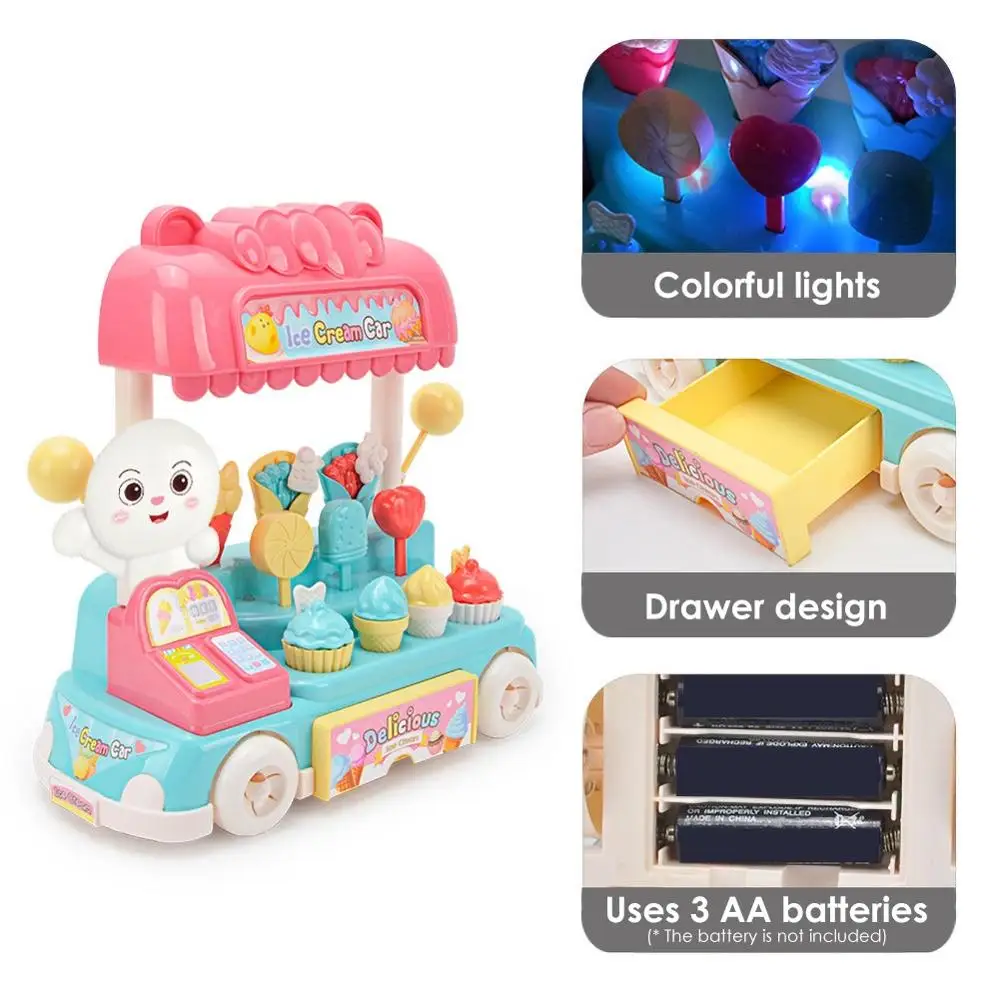 

Kids Simulation Light Music Electric Candy Ice Cream Car Pretend Play Game Toy Children Toys Birthday Christmas New Year Gift