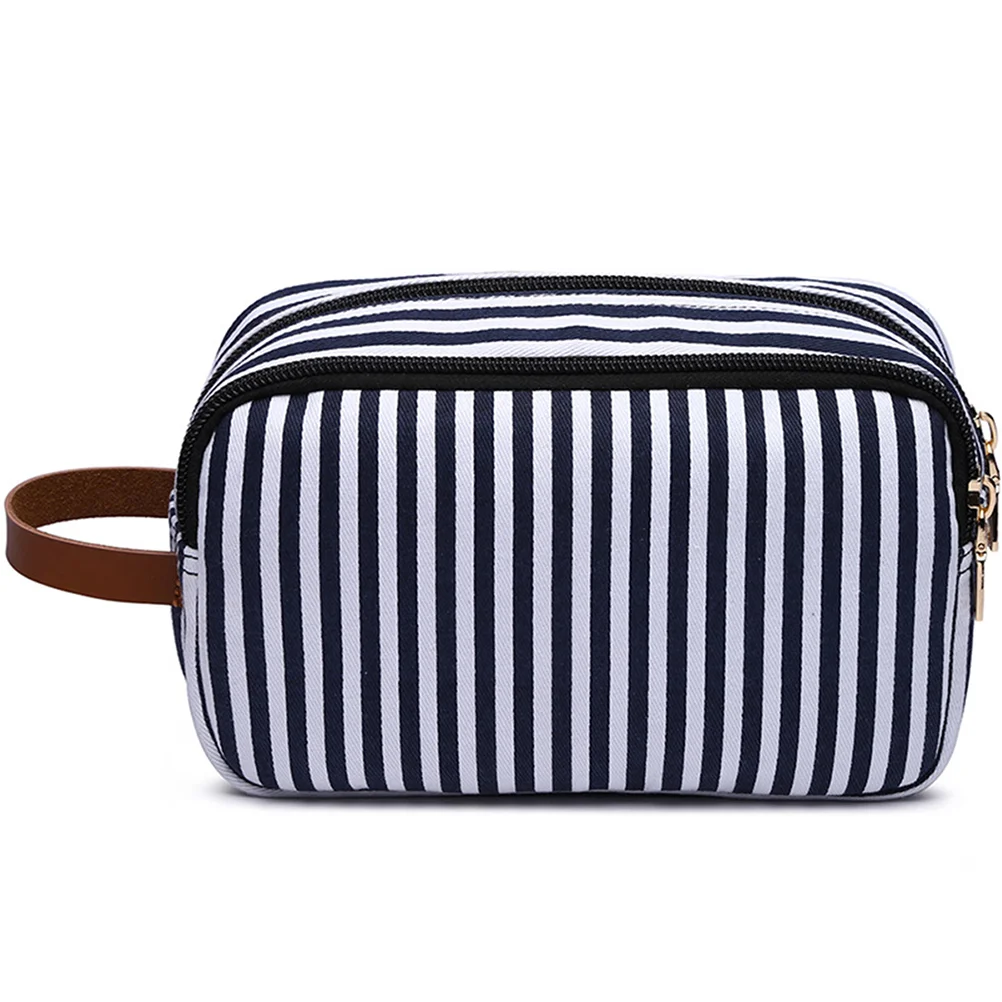 

1 шт. модная холщовая полосатая косметичка большой емкости водонепроницаемая косметичка
