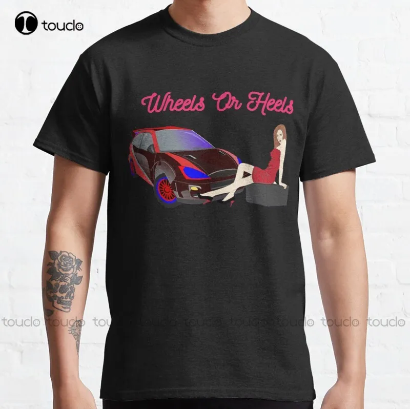 

New Wheels Or Heels Classic T-Shirt Cotton Tee Shirt S-5Xl