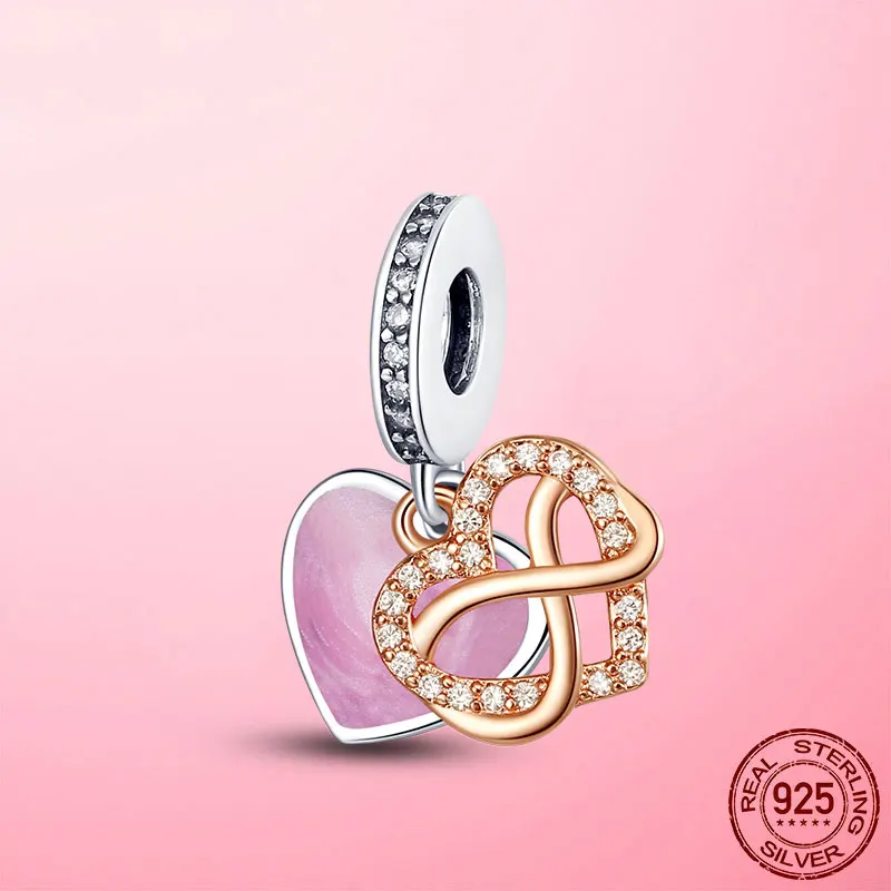 Бусины ювелирные изделия серебро бесконечность любовь мама сердце в подвеска