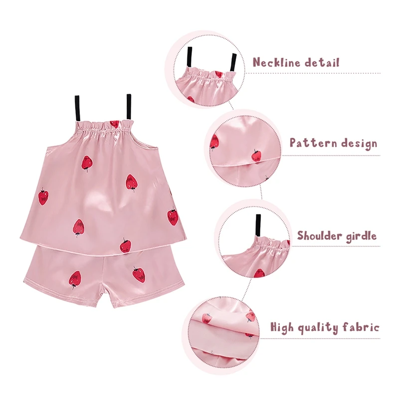 2 шт. детская блузка с коротким рукавом и шорты|Комплекты пижам| |