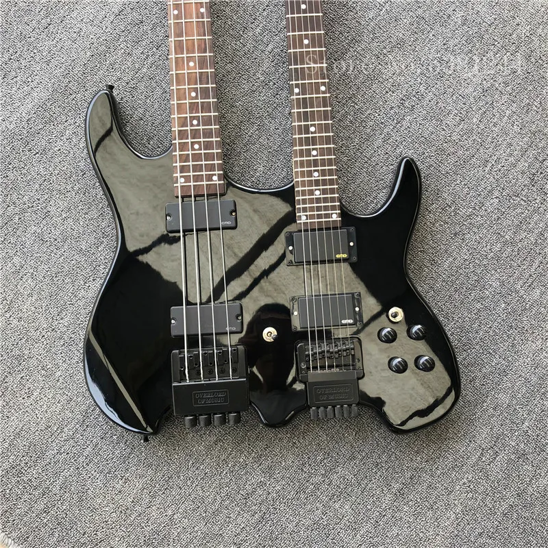 Бесплатная доставка бас гитара с двойной горловиной без головы. Бесголовый бас. 4