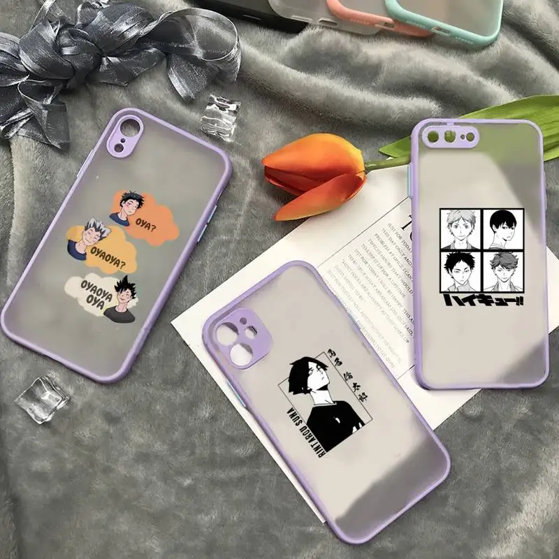

Anime Oya Haikyuu Love Volleyball Phone Case matte transparent For iphone 7 8 11 12 plus mini x xs xr pro max cover