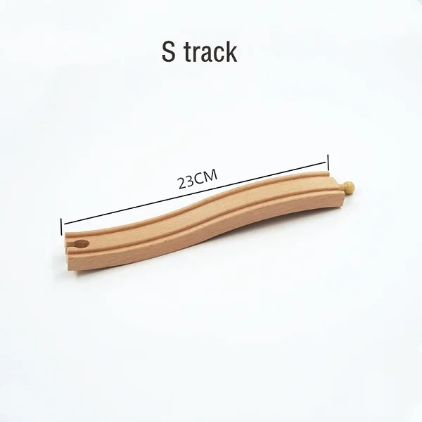 S track Автомобильный деревянный трек железнодорожный поезд направляющее устройство аксессуары деревянная дорога Игрушка аксессуары работать со всеми основными брендами поездов - Цвет: S track