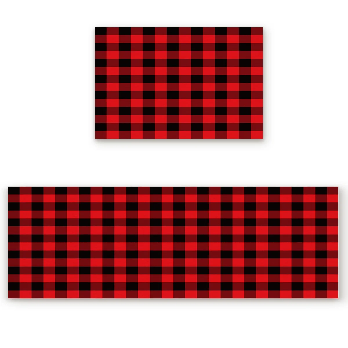 2 шт./компл. красно-черные клетчатые геометрические кухонные аксессуары дверной