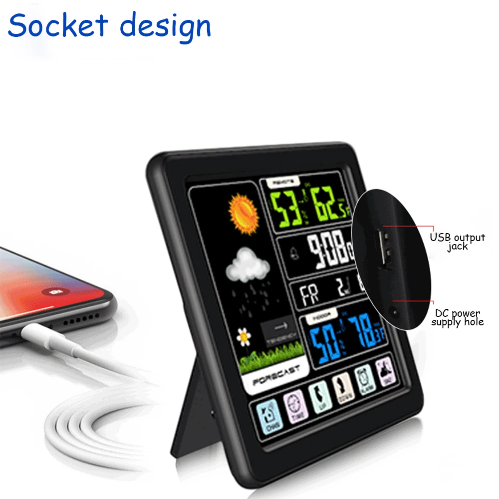 TS-3310 термометр многофункциональный сенсорный экран комнатный беспроводной