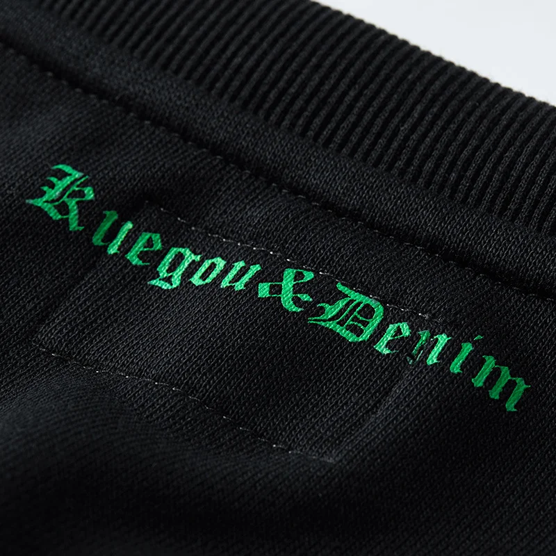 KUEGOU 2020 Autumn Cotton Embroidery Letter White Sweatshirts Men Fashions Japanese Streetwear Hip Hop Male Brand Clothes 2233 | Мужская
