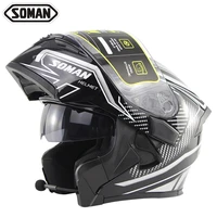 motorcycle double lens uncovering helmet high sound bluetooth headset male and female safety helmet bluetooth helmet
