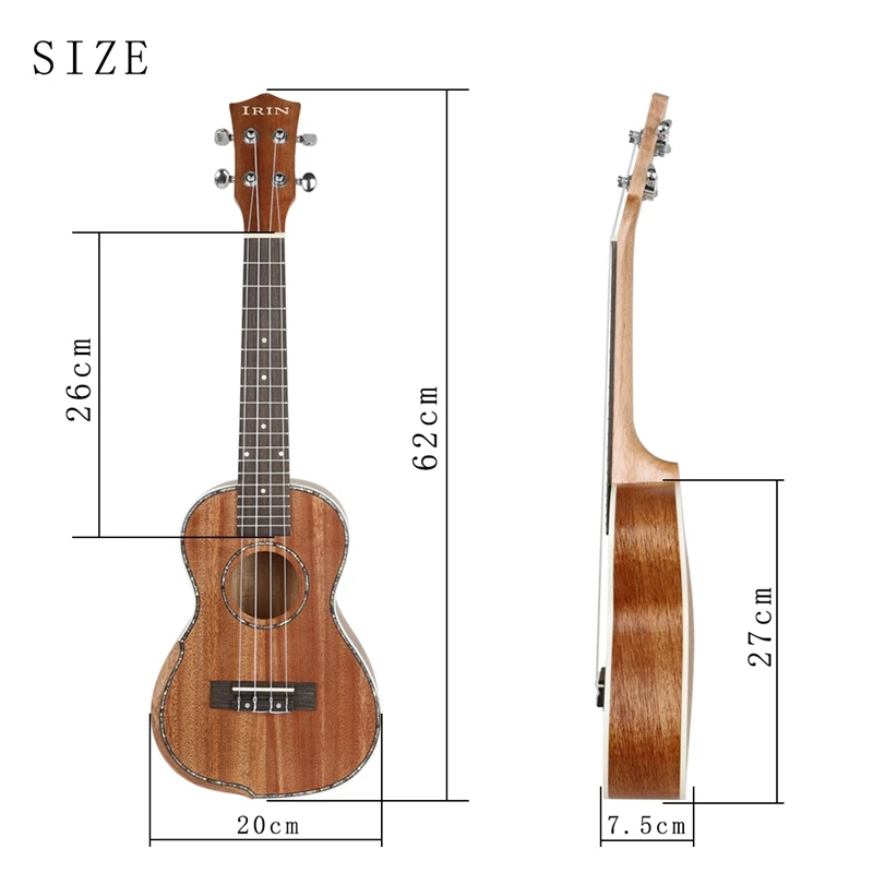 IRIN концертный набор укулеле 23 дюйма из красного дерева Ukelele деревянная гриф шеи