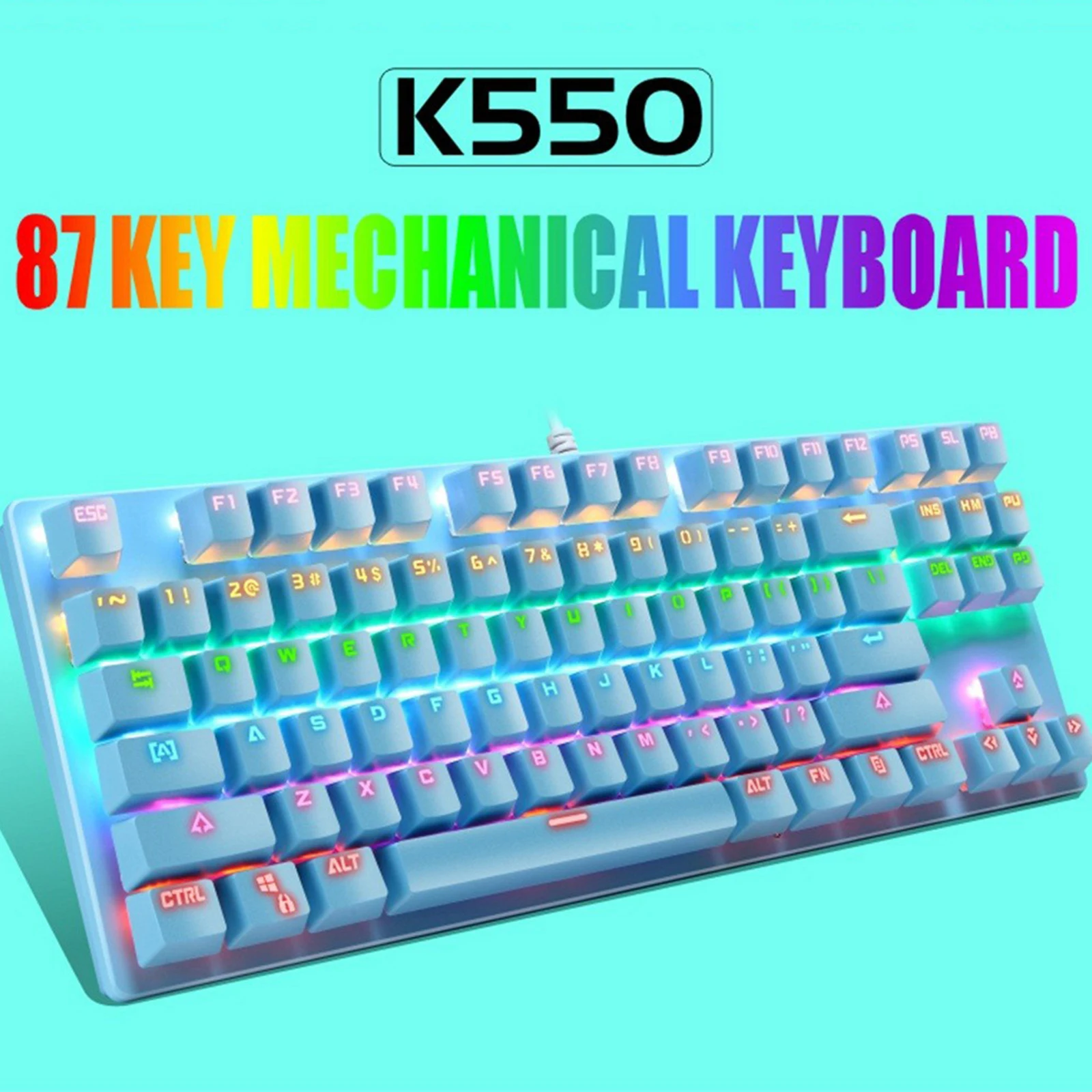 Механическая игровая клавиатура K550 проводная с RGB-светодисветодиодный и