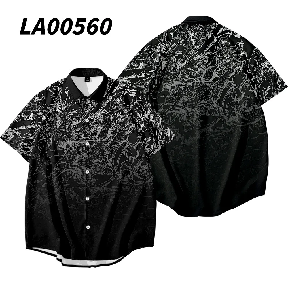 

Spring Summer Men Fashion Printed Hawaiian Shirt Short Sleeve Streetwear Chic Blouse Beach Camisas S-6XL