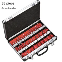 8mm shank 35pcs tungsten carbide router bit set wood woodworking cutter trimming knife forming milling carving cutting tools