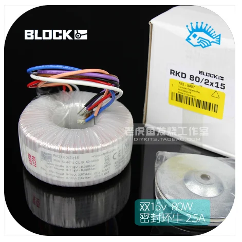 

Germany Block 2x15V 80VA new imported toroidal transformer