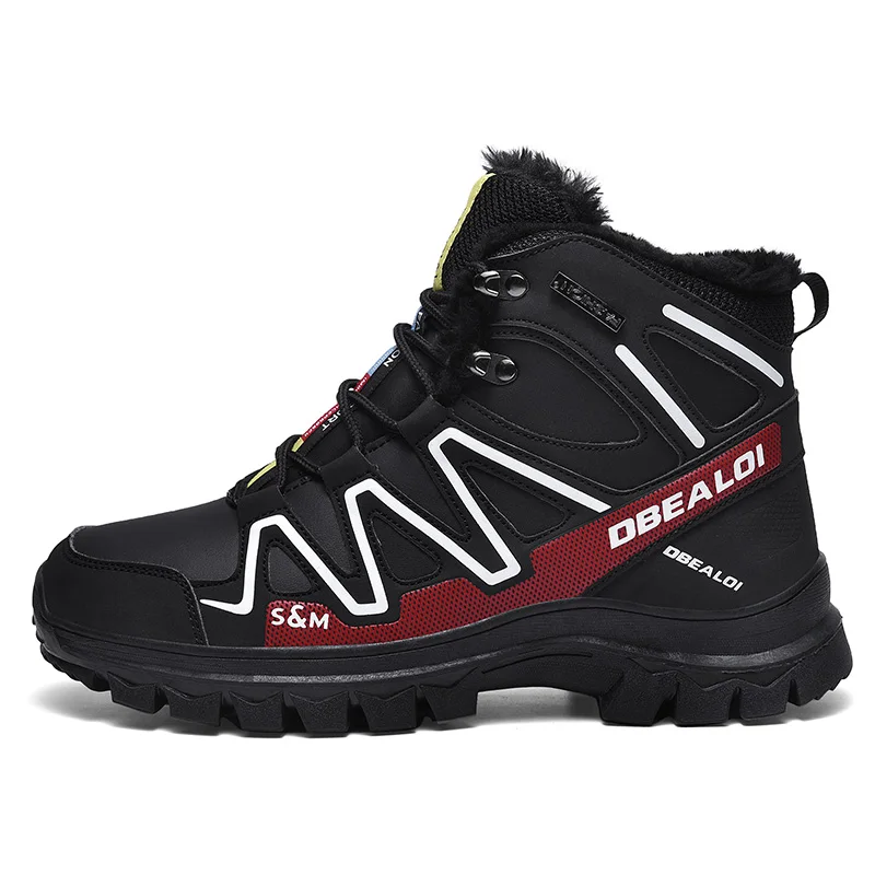

Зимние мужские походные ботинки с высоким верхом, прочные водонепроницаемые Нескользящие уличные ботинки для скалолазания и треккинга, во...
